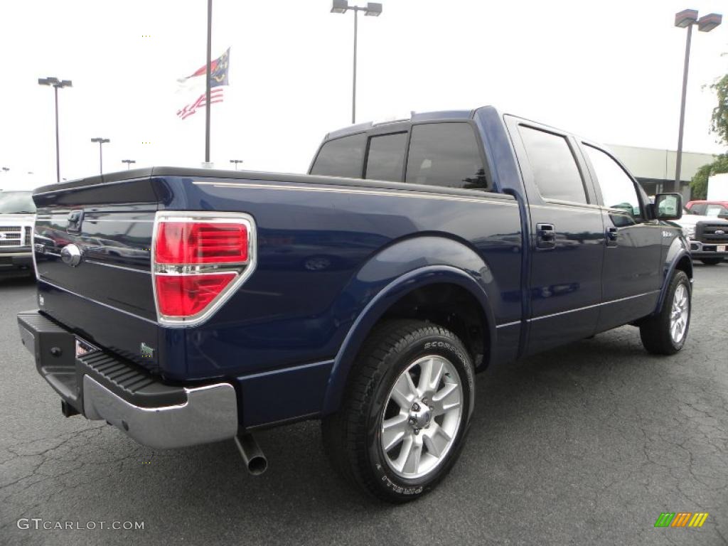 2010 F150 Lariat SuperCrew - Dark Blue Pearl Metallic / Tan photo #3