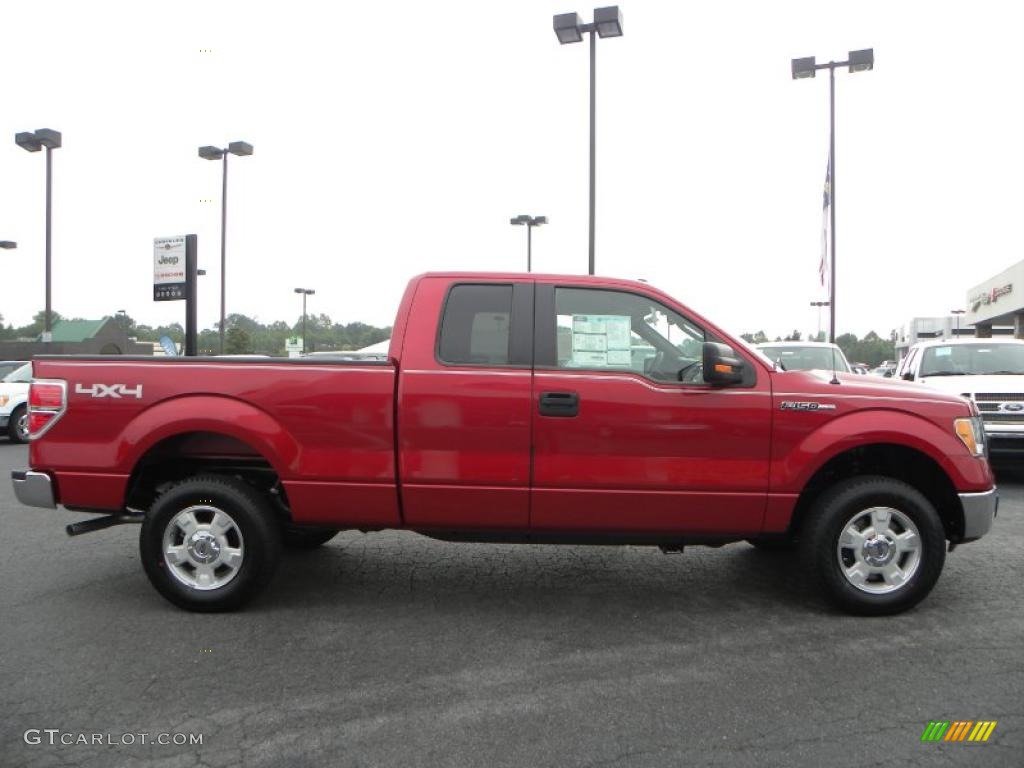 2010 F150 XLT SuperCab 4x4 - Red Candy Metallic / Medium Stone photo #2