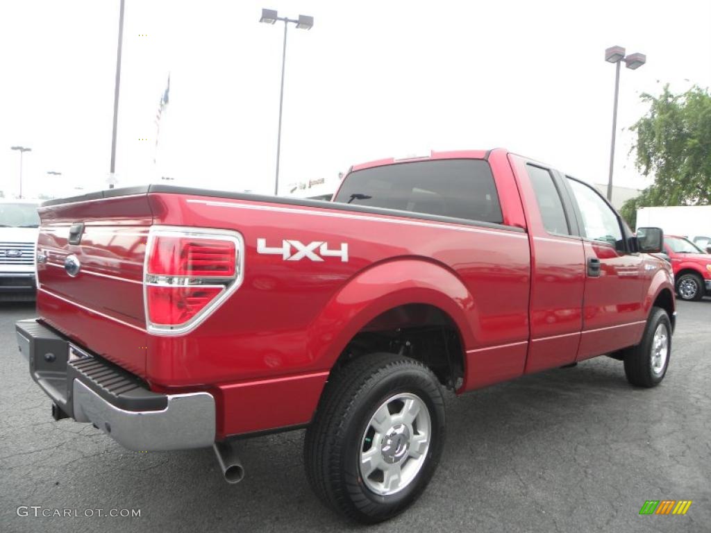 2010 F150 XLT SuperCab 4x4 - Red Candy Metallic / Medium Stone photo #3
