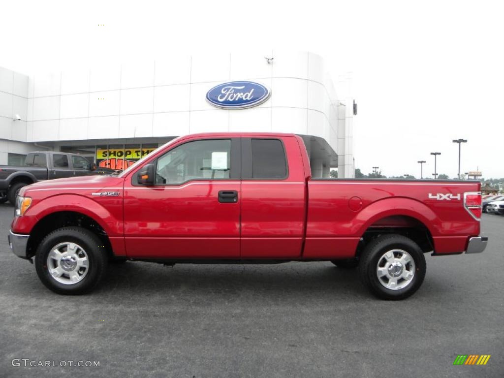 2010 F150 XLT SuperCab 4x4 - Red Candy Metallic / Medium Stone photo #5