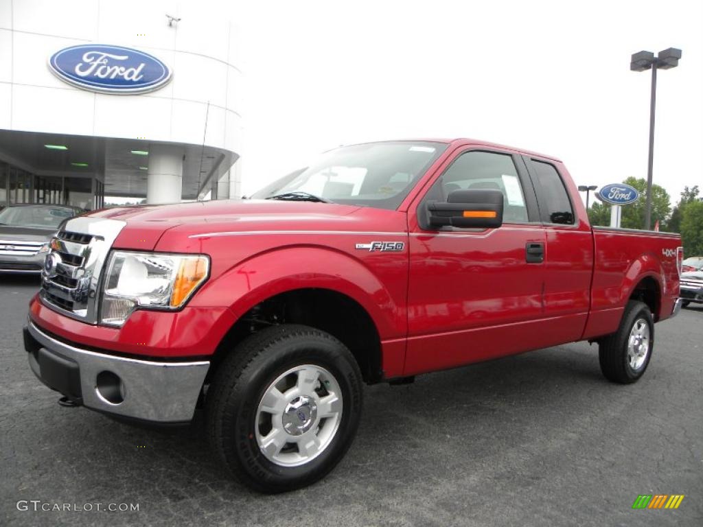 2010 F150 XLT SuperCab 4x4 - Red Candy Metallic / Medium Stone photo #6