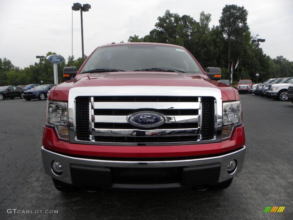 2010 F150 XLT SuperCab 4x4 - Red Candy Metallic / Medium Stone photo #7