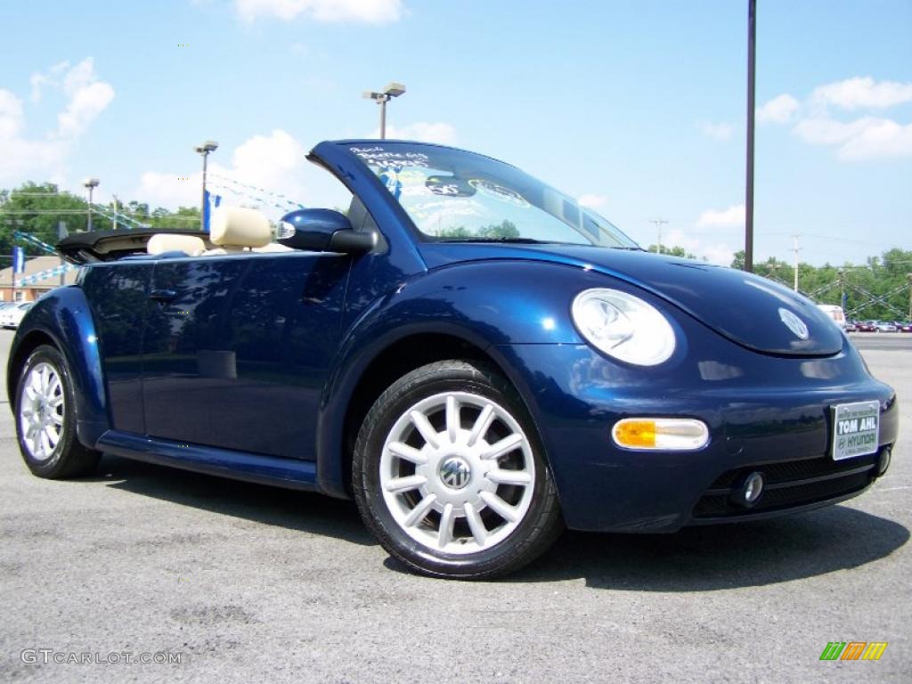 2004 New Beetle GLS Convertible - Galactic Blue Metallic / Cream Beige photo #9