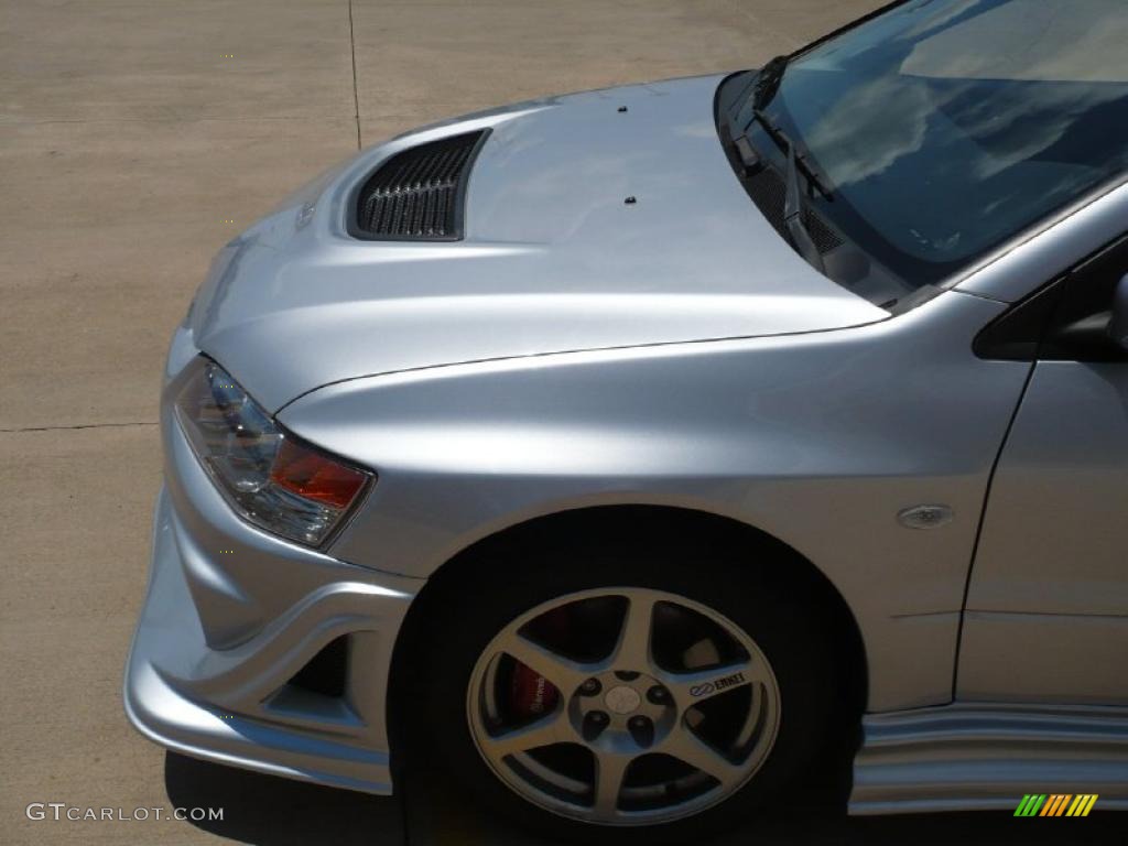 2003 Lancer Evolution VIII - Apex Silver / Black/Blue photo #17