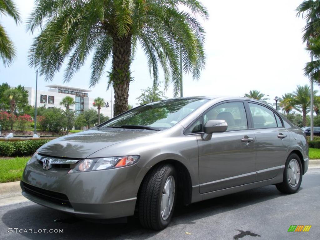 2006 Civic Hybrid Sedan - Galaxy Gray Metallic / Ivory photo #2