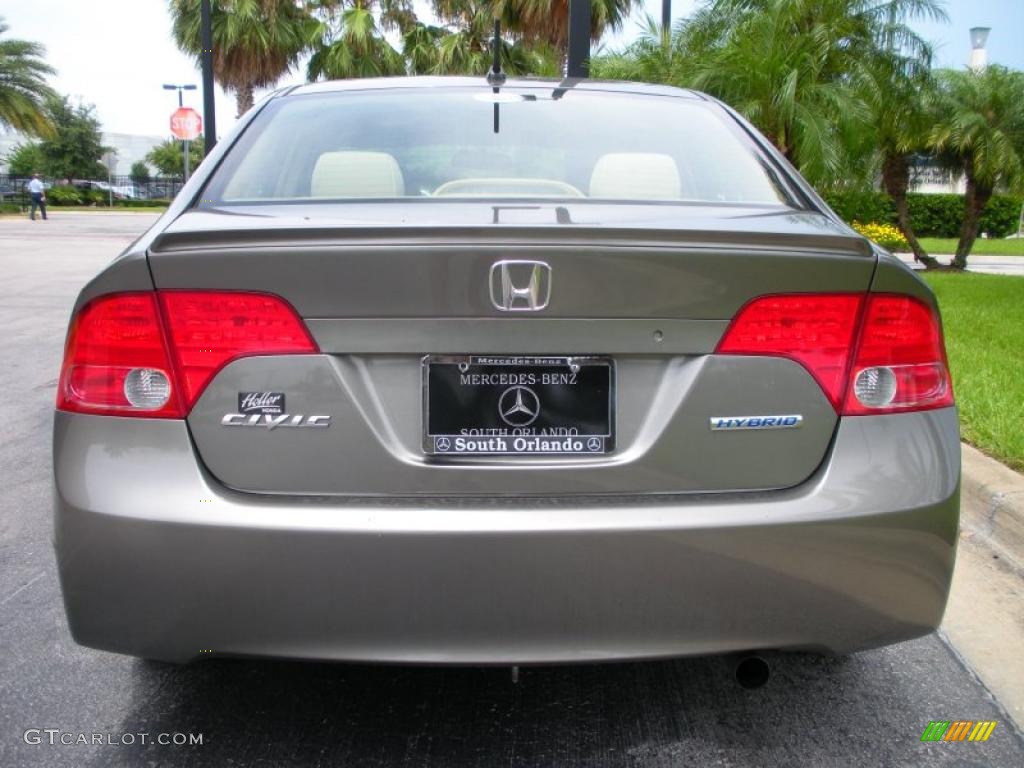 2006 Civic Hybrid Sedan - Galaxy Gray Metallic / Ivory photo #7