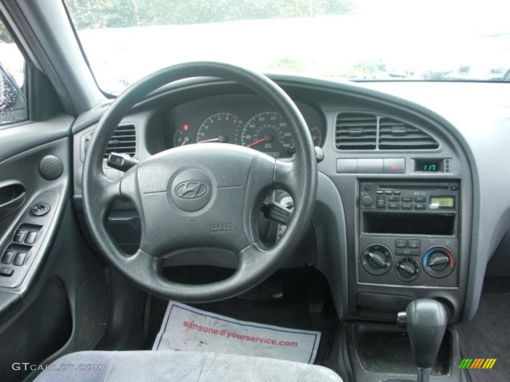 2002 Elantra GLS Sedan - Silver Pewter / Gray photo #12