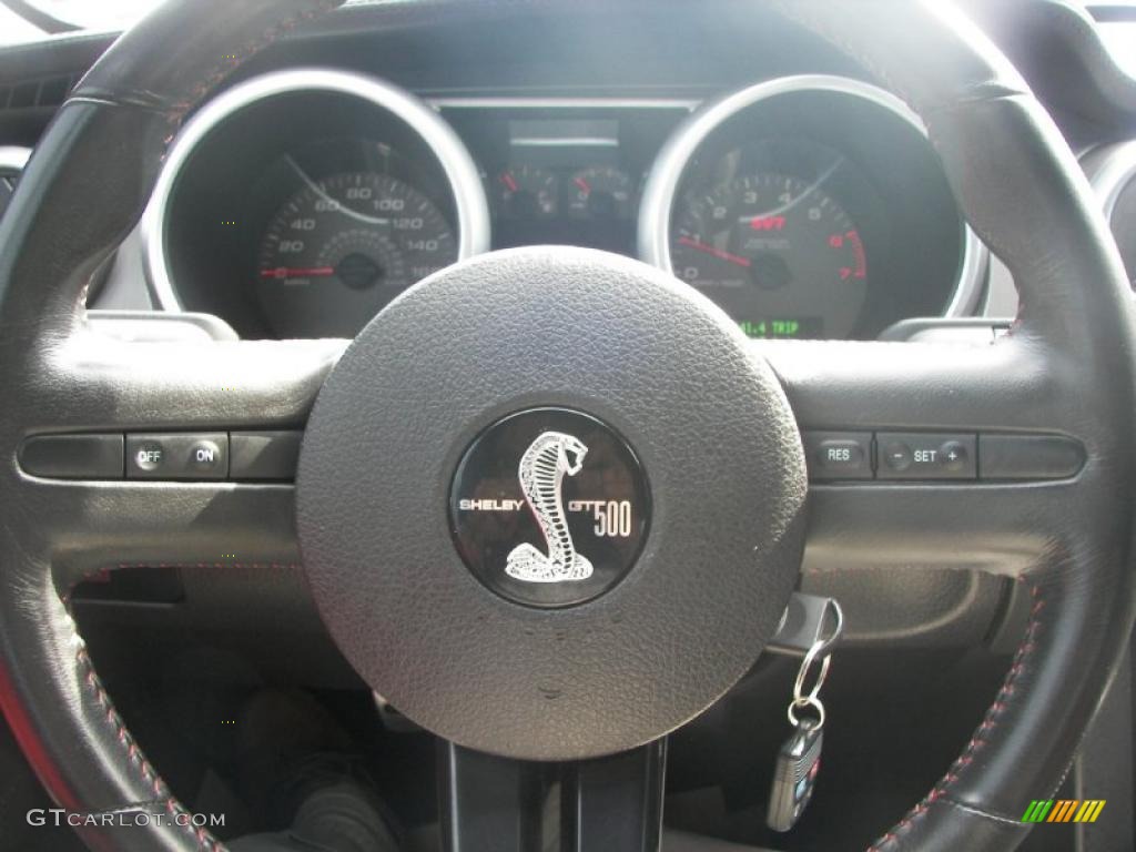 2007 Mustang Shelby GT500 Convertible - Black / Black/Red photo #21