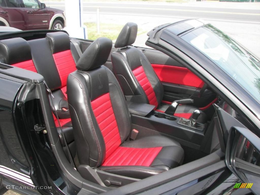 2007 Mustang Shelby GT500 Convertible - Black / Black/Red photo #28