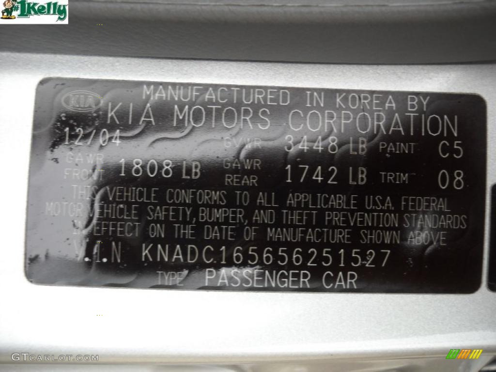 2005 Rio Cinco Hatchback - Diamond Silver / Gray photo #10