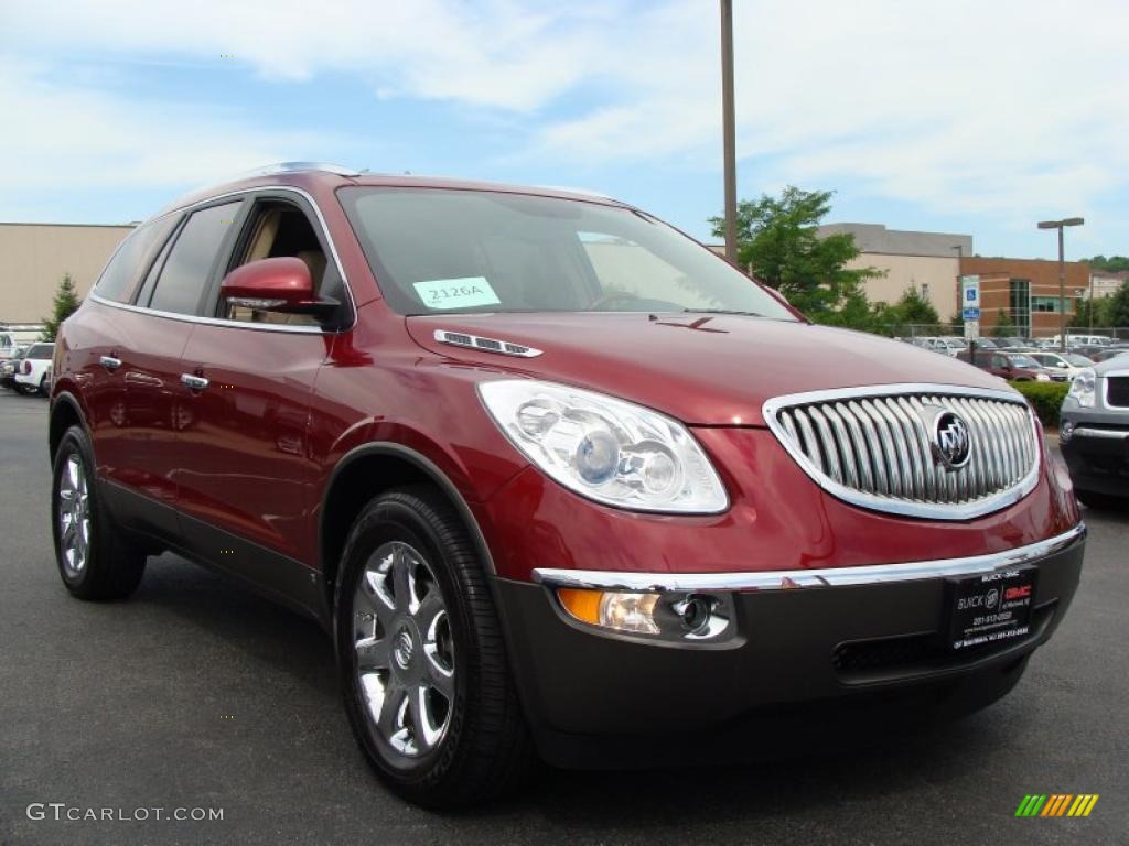 2008 Enclave CXL AWD - Red Jewel / Cashmere/Cocoa photo #6