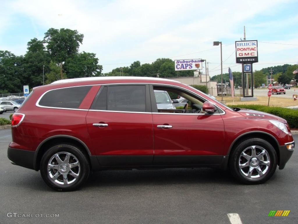 2008 Enclave CXL AWD - Red Jewel / Cashmere/Cocoa photo #7