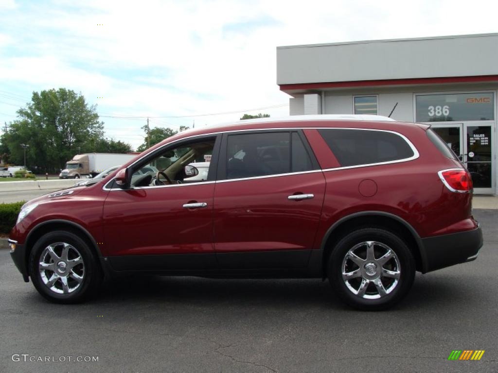 2008 Enclave CXL AWD - Red Jewel / Cashmere/Cocoa photo #10