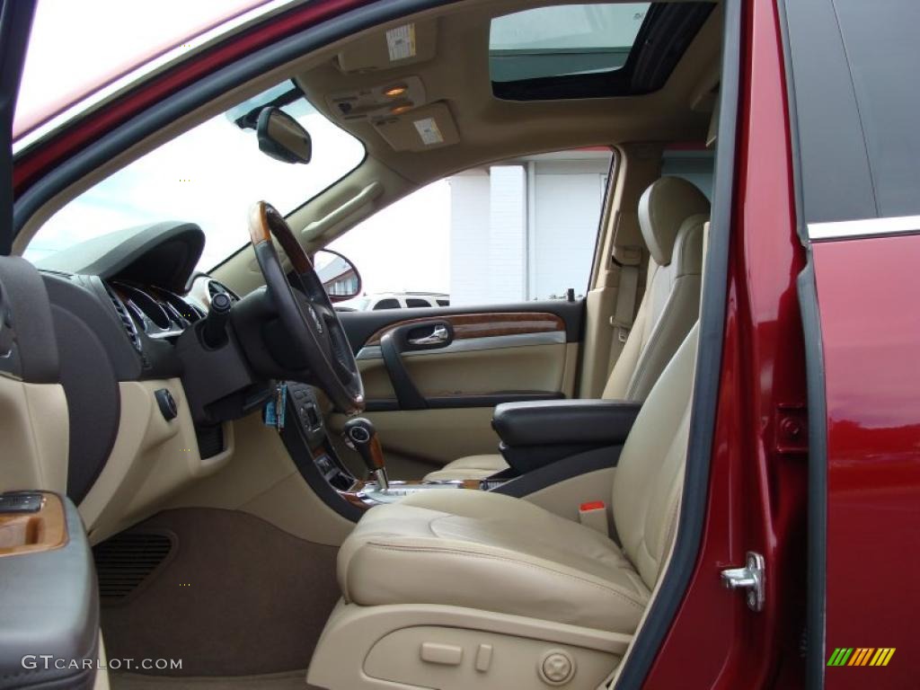 2008 Enclave CXL AWD - Red Jewel / Cashmere/Cocoa photo #13