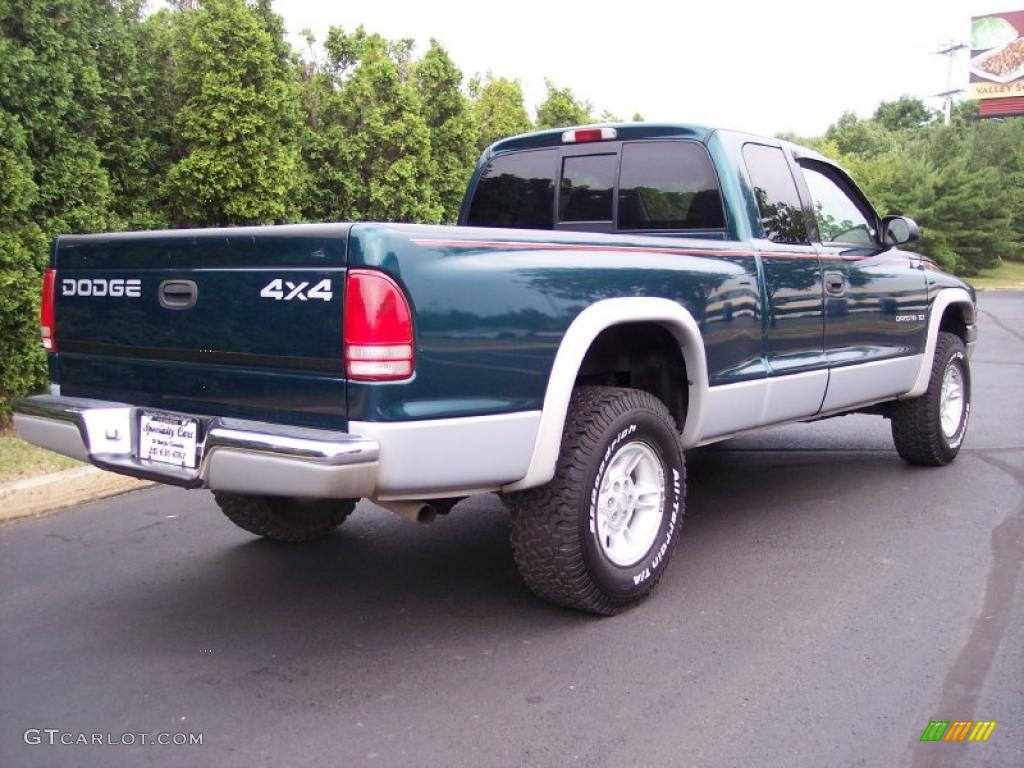 1999 Dakota SLT Extended Cab 4x4 - Emerald Green Pearl / Mist Gray photo #15