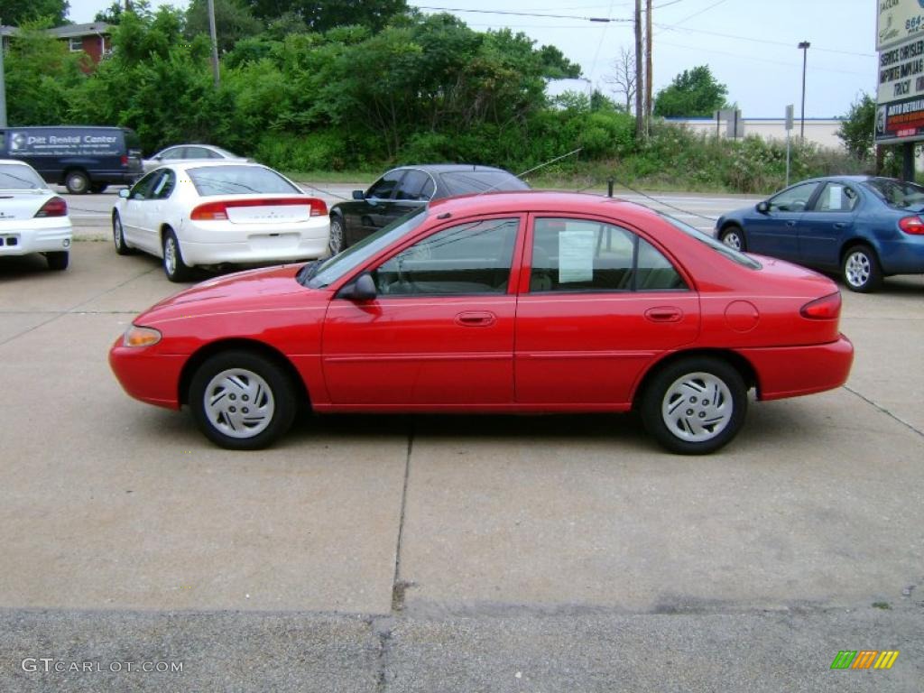 2002 Escort SE Sedan - Bright Red / Medium Prairie Tan photo #1
