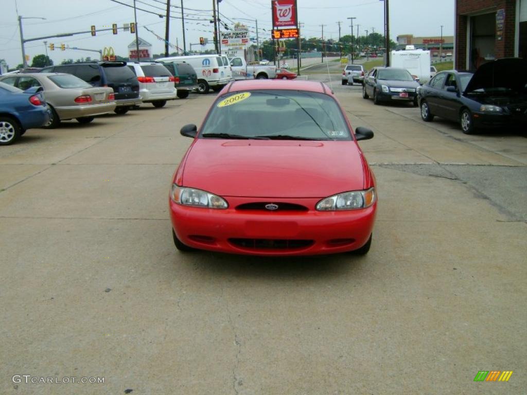 2002 Escort SE Sedan - Bright Red / Medium Prairie Tan photo #3