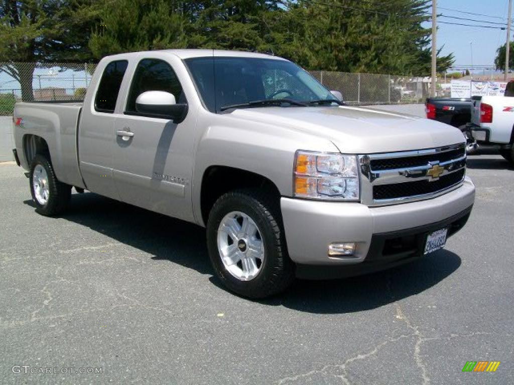 2008 Silverado 1500 Z71 Extended Cab 4x4 - Silver Birch Metallic / Ebony photo #1