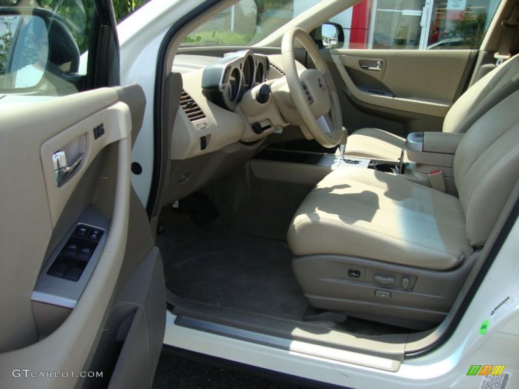 2007 Murano SL AWD - Glacier Pearl White / Cafe Latte photo #36