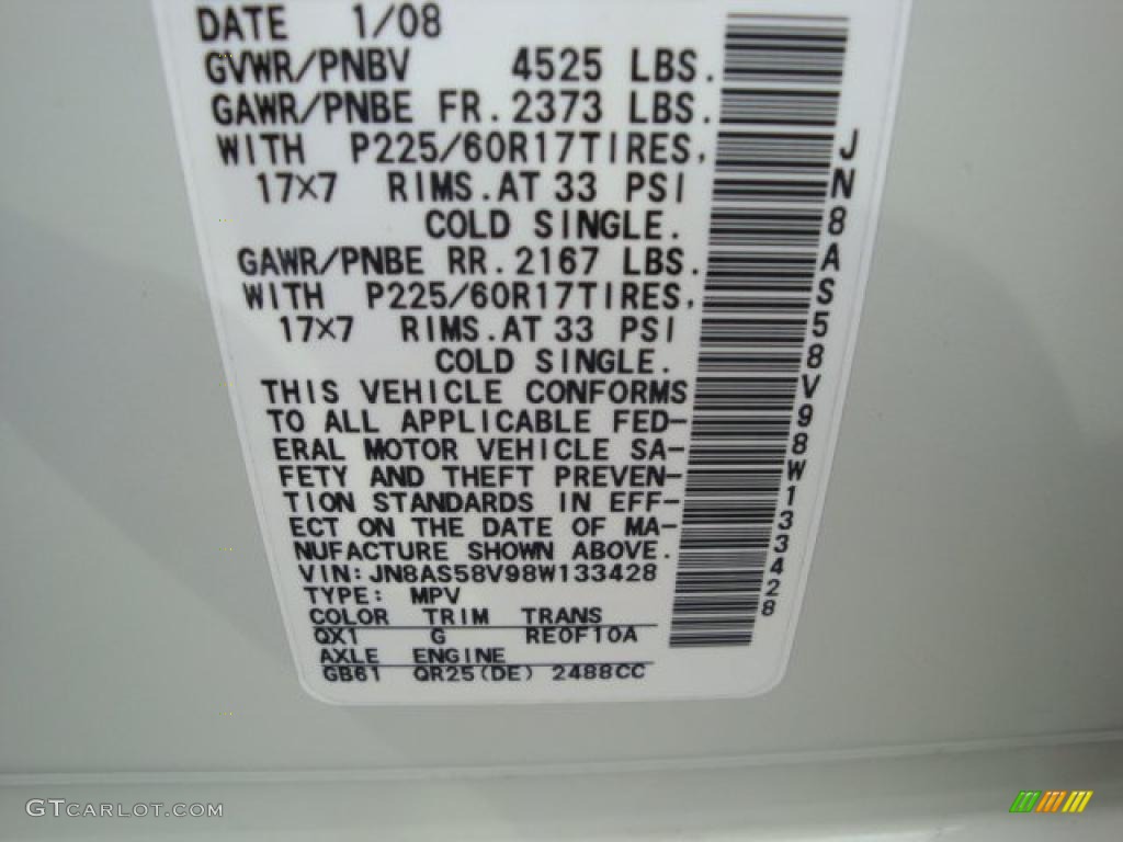 2008 Rogue SL AWD - Phantom White Pearl / Black photo #19