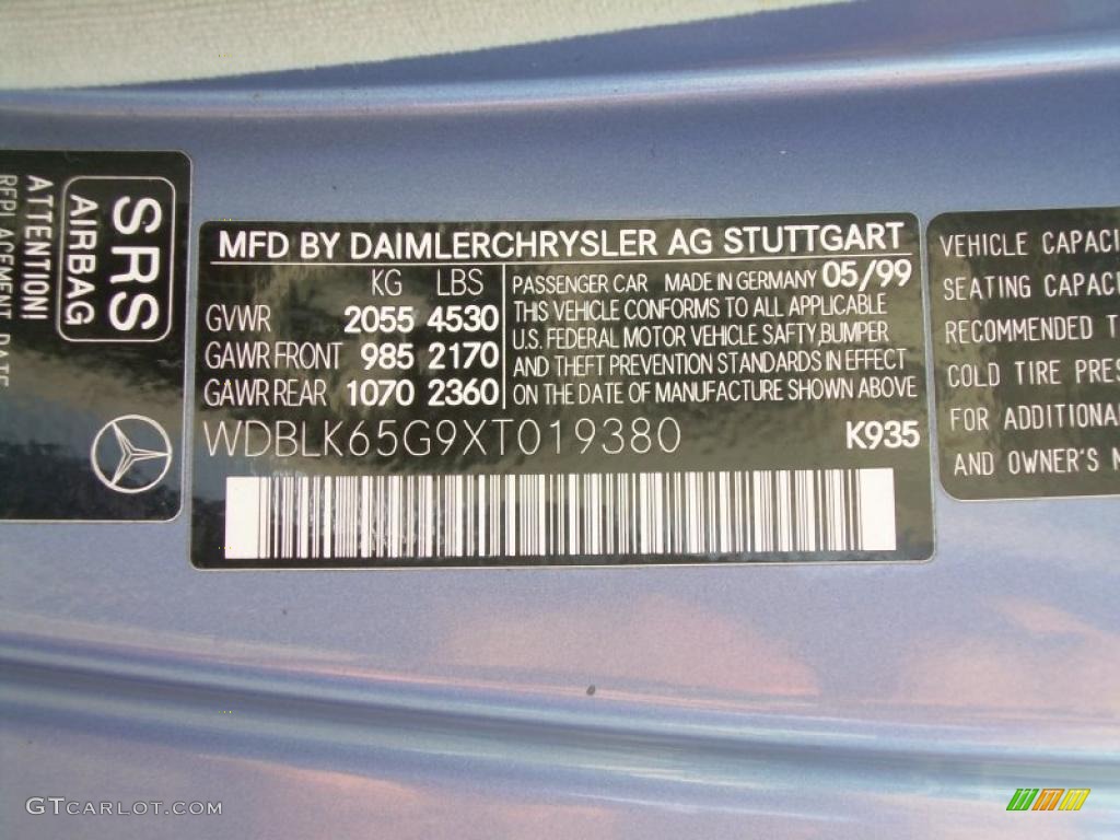 1999 CLK 320 Convertible - Quartz Blue Metallic / Ash photo #16