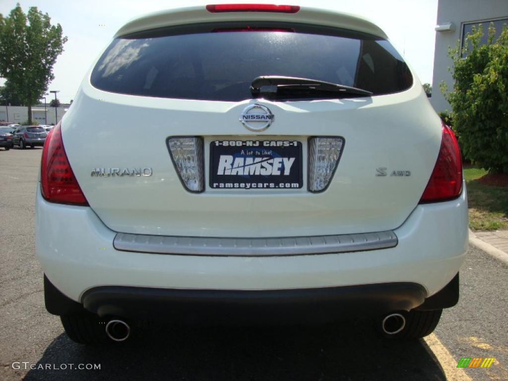 2007 Murano S AWD - Glacier Pearl White / Cafe Latte photo #5