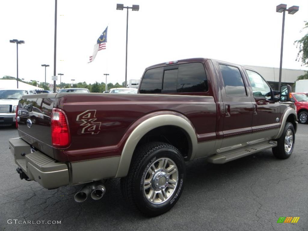 2011 F250 Super Duty King Ranch Crew Cab 4x4 - Royal Red Metallic / Chaparral Leather photo #3
