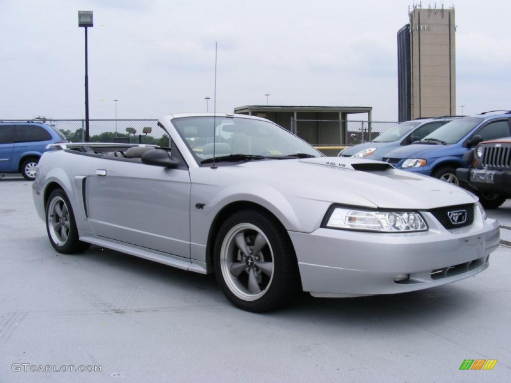 2001 Mustang GT Convertible - Silver Metallic / Medium Graphite photo #6