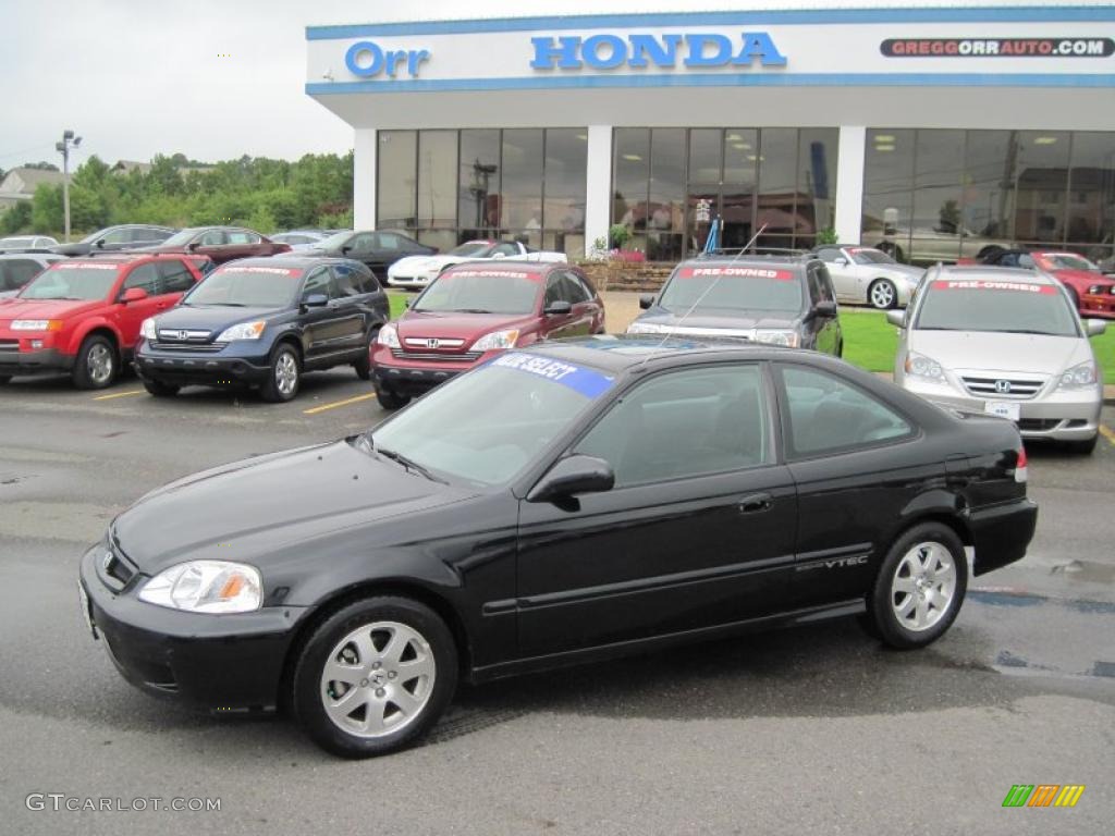 2000 Civic Si Coupe - Flamenco Black Pearl / Dark Gray photo #1