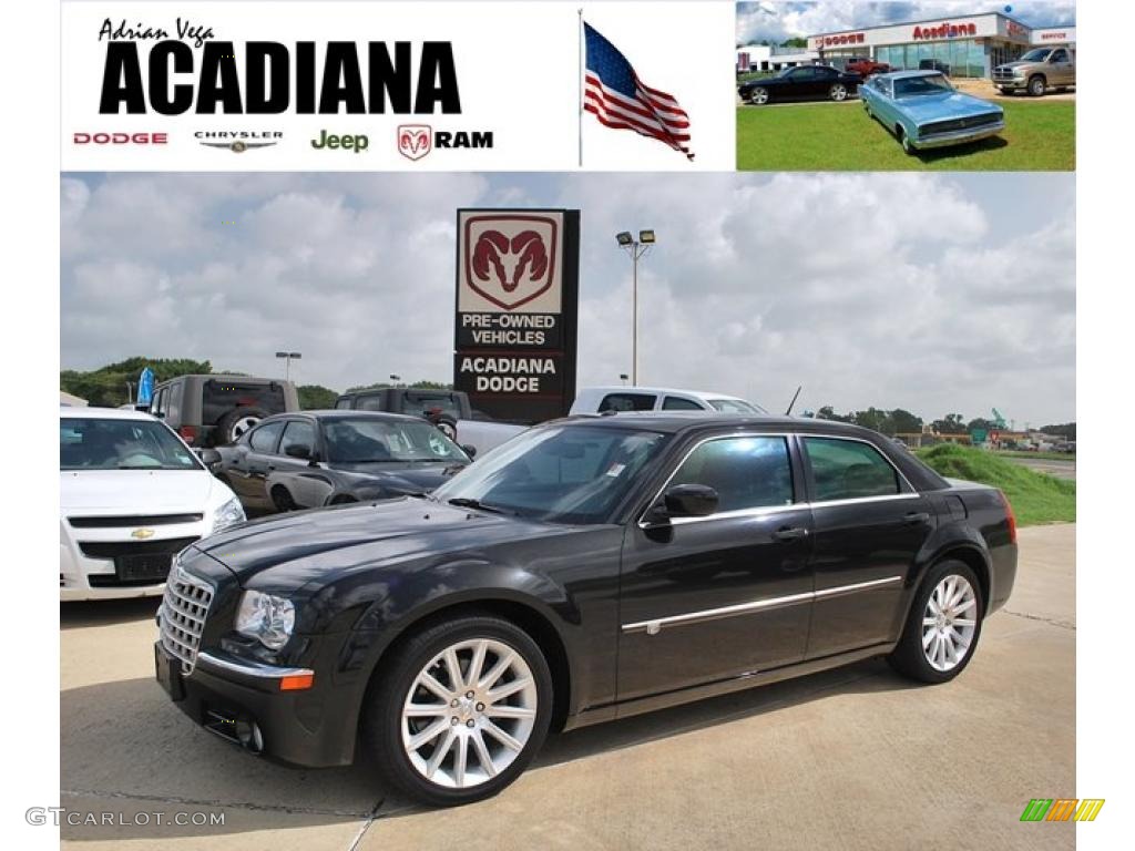 2008 300 C HEMI SRT Design - Brilliant Black Crystal Pearl / Dark Slate Gray photo #1