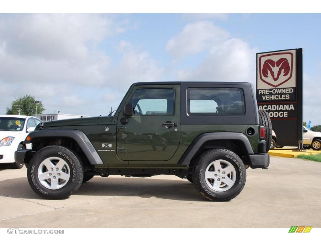 2009 Wrangler X 4x4 - Jeep Green Metallic / Dark Slate Gray/Medium Slate Gray photo #2