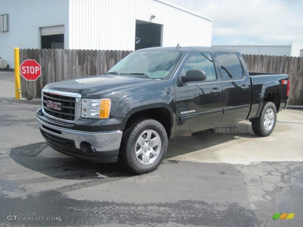 2010 Sierra 1500 SLE Crew Cab 4x4 - Onyx Black / Light Titanium/Ebony photo #1