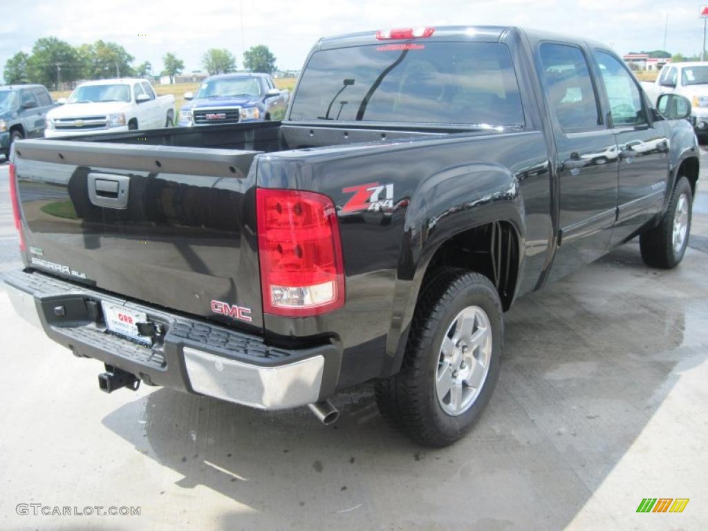 2010 Sierra 1500 SLE Crew Cab 4x4 - Onyx Black / Light Titanium/Ebony photo #4