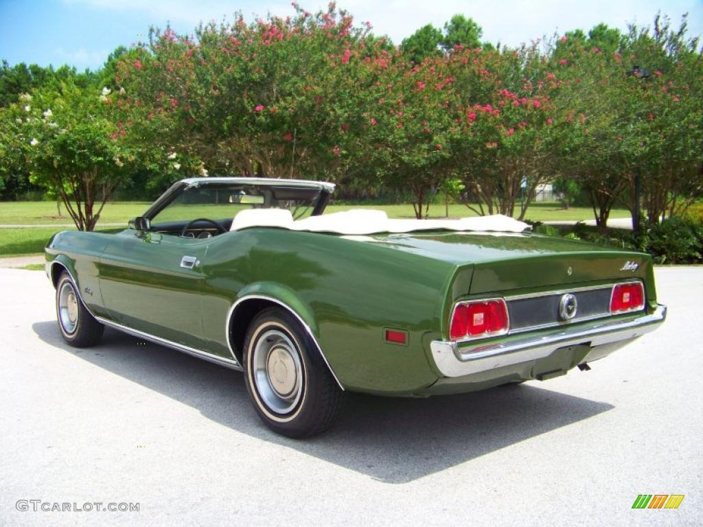 1973 Mustang Convertible - Medium Green Metallic / White photo #8