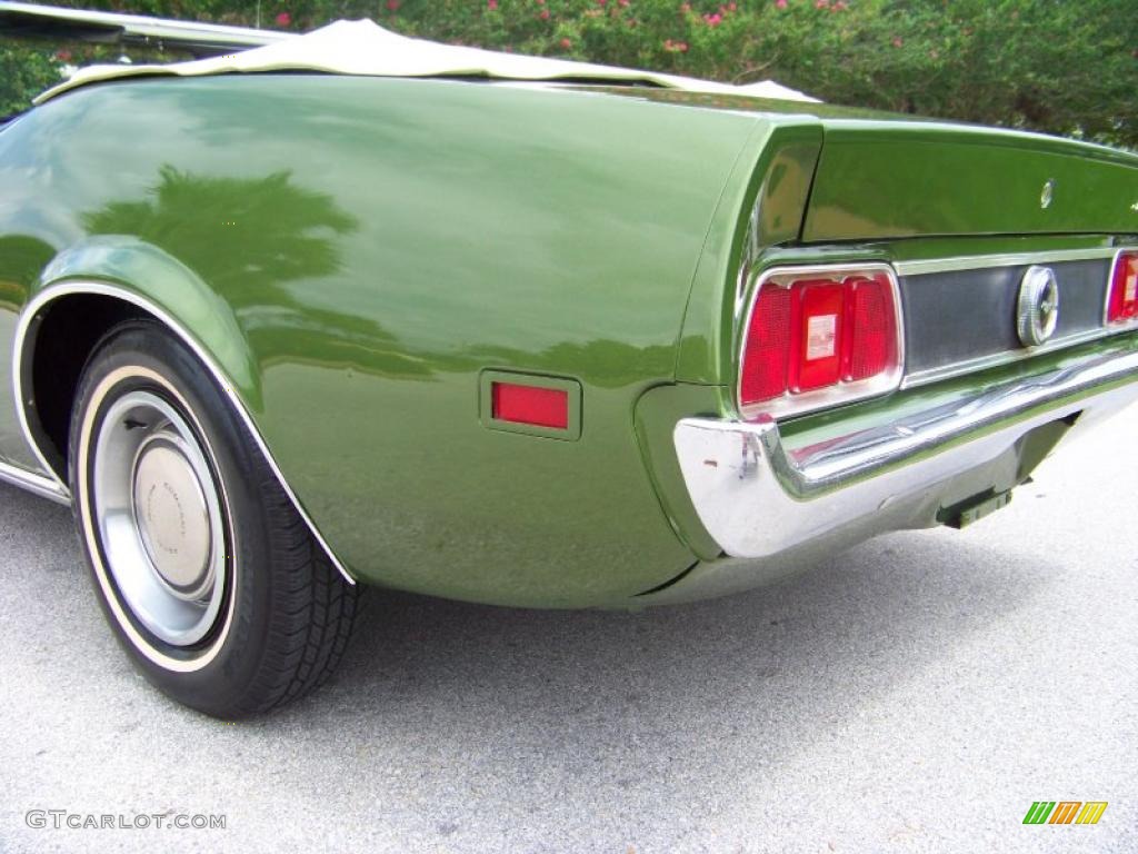 1973 Mustang Convertible - Medium Green Metallic / White photo #19