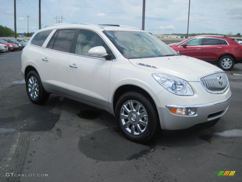 2011 Enclave CXL - White Diamond Tricoat / Cashmere/Cocoa photo #3