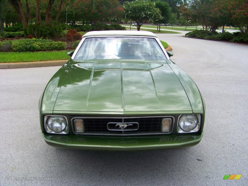 1973 Mustang Convertible - Medium Green Metallic / White photo #58