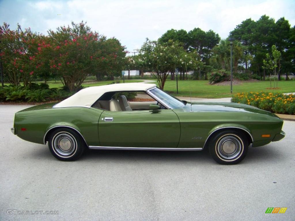 1973 Mustang Convertible - Medium Green Metallic / White photo #60