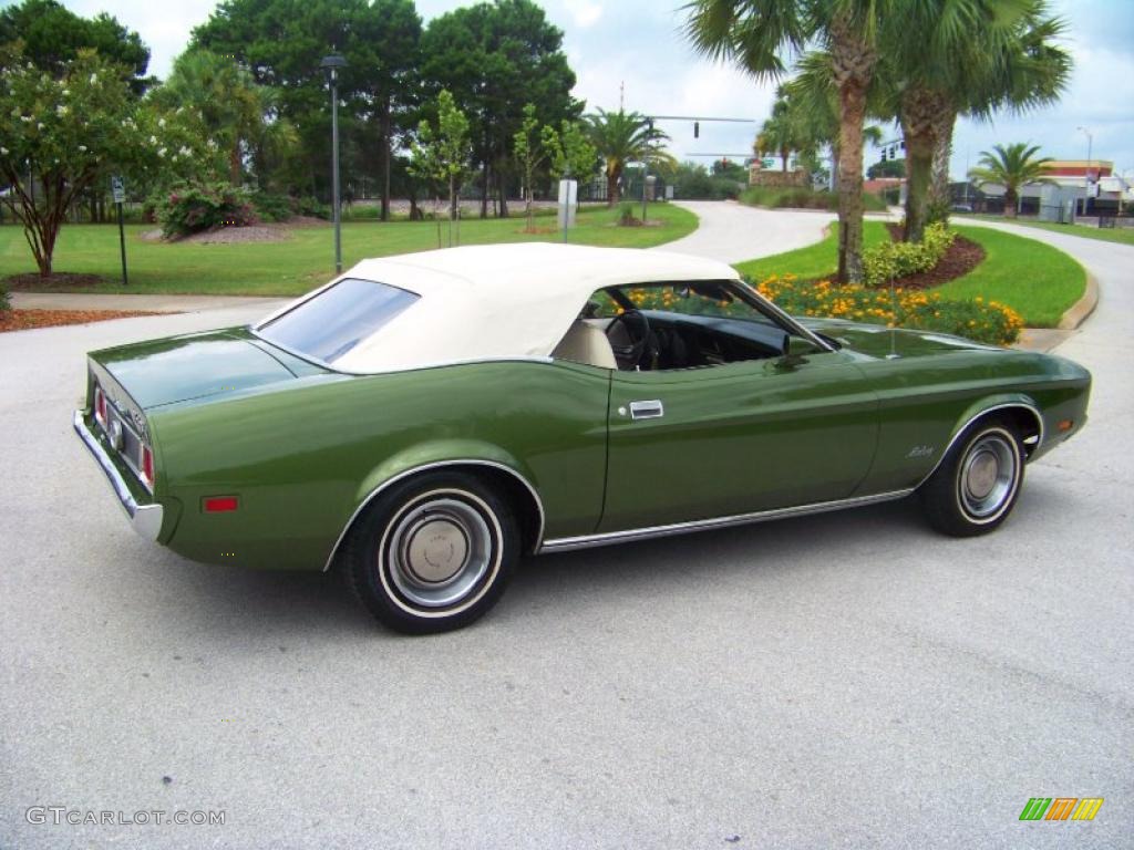 1973 Mustang Convertible - Medium Green Metallic / White photo #61