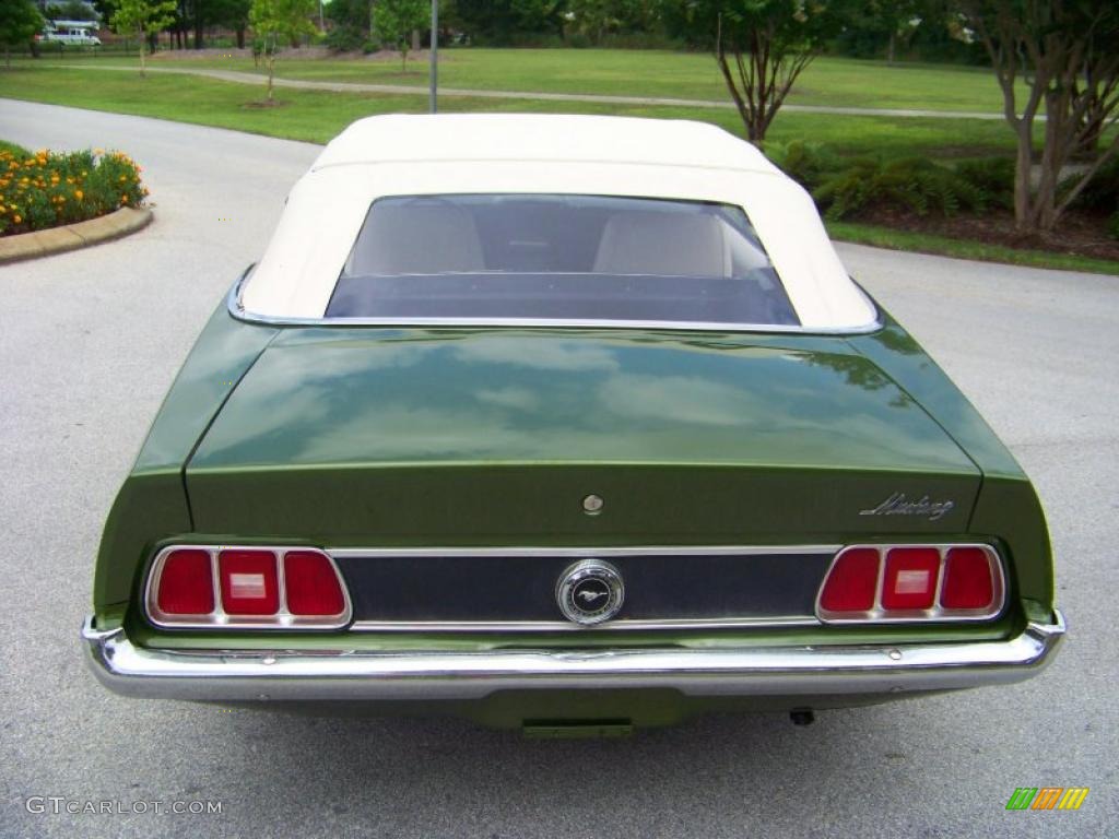 1973 Mustang Convertible - Medium Green Metallic / White photo #63