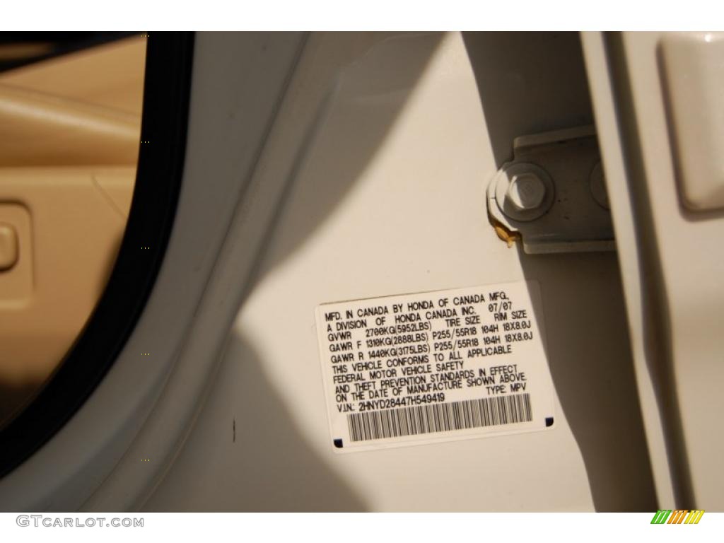 2007 MDX Technology - Aspen White Pearl / Taupe photo #25