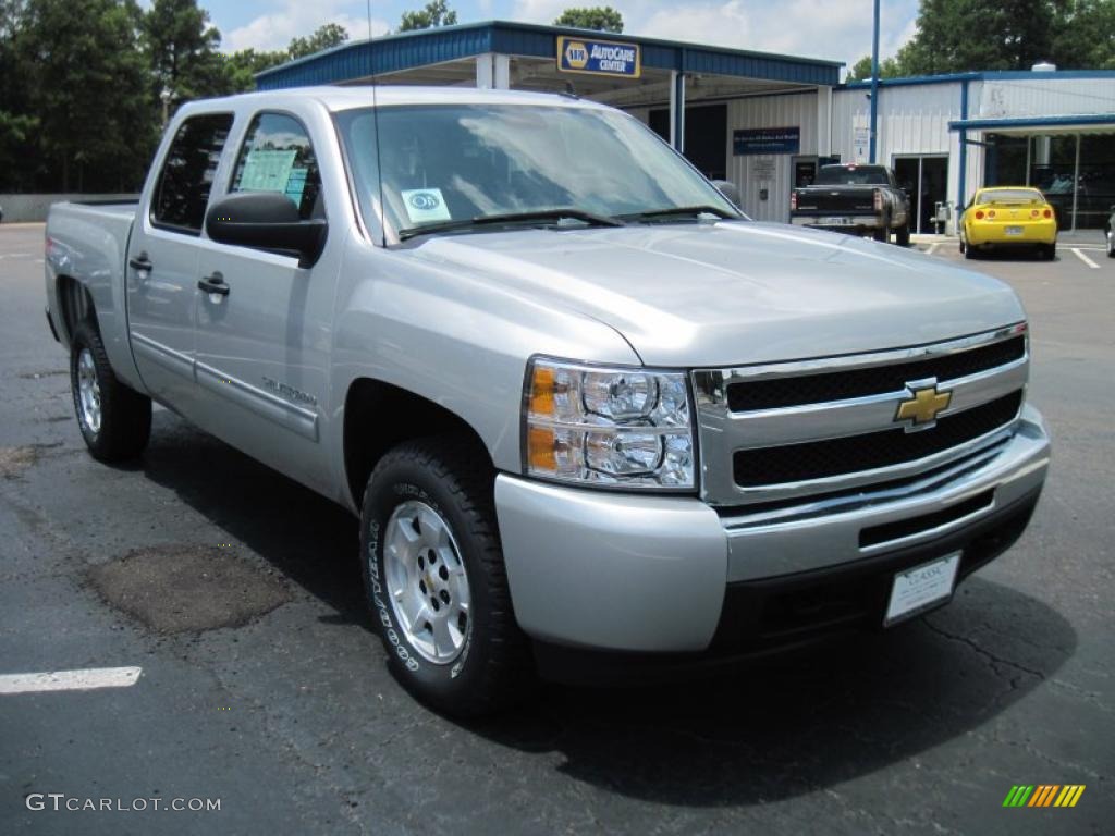 2010 Silverado 1500 LT Crew Cab 4x4 - Sheer Silver Metallic / Ebony photo #4