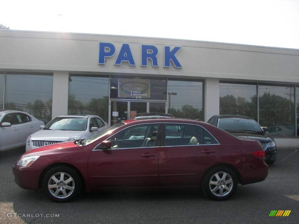 2005 Accord EX-L V6 Sedan - Redondo Red Pearl / Black photo #21