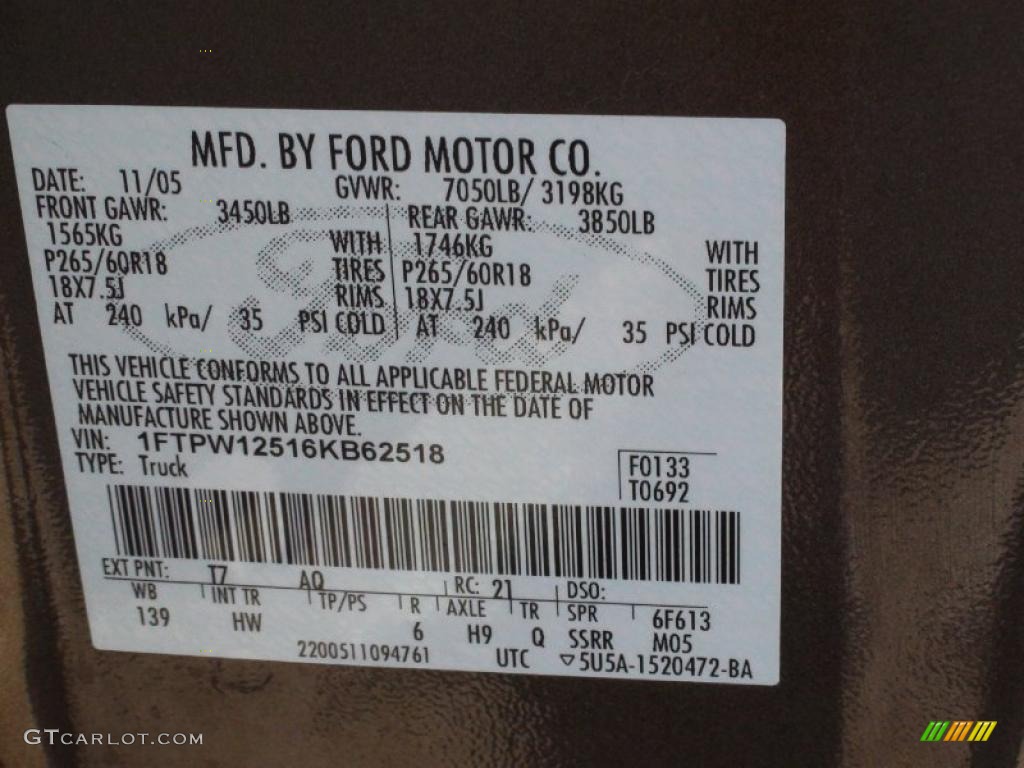 2006 F150 Lariat SuperCrew - Dark Stone Metallic / Medium/Dark Flint photo #44