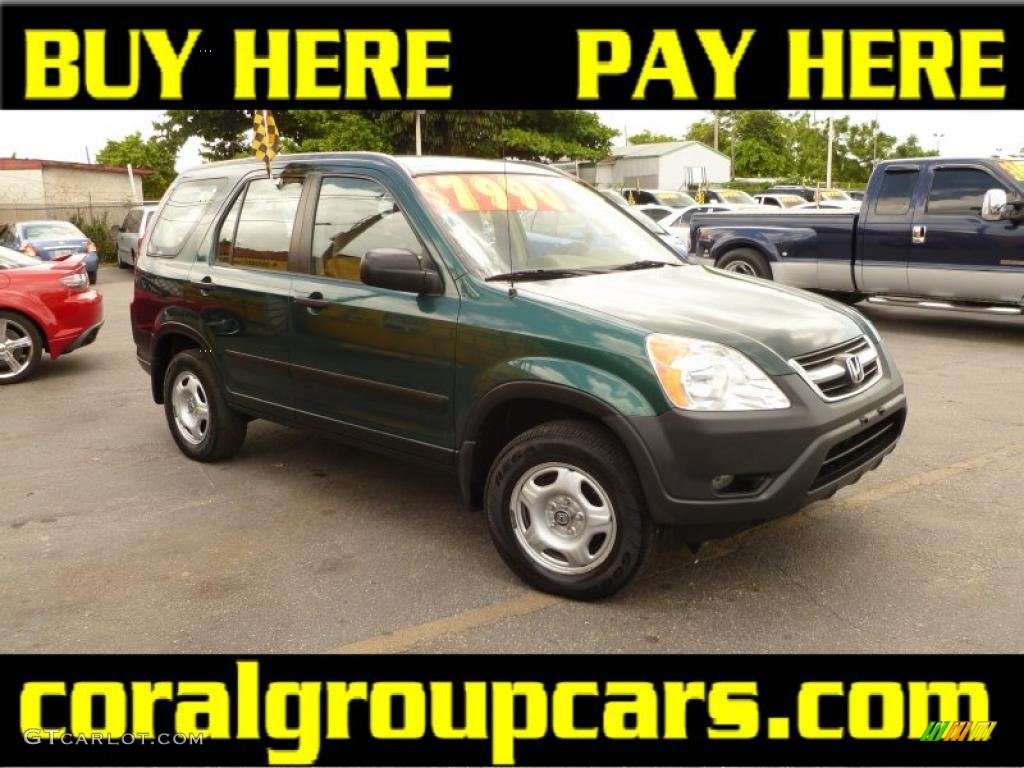 2002 CR-V LX 4WD - Clover Green Pearl / Saddle photo #1