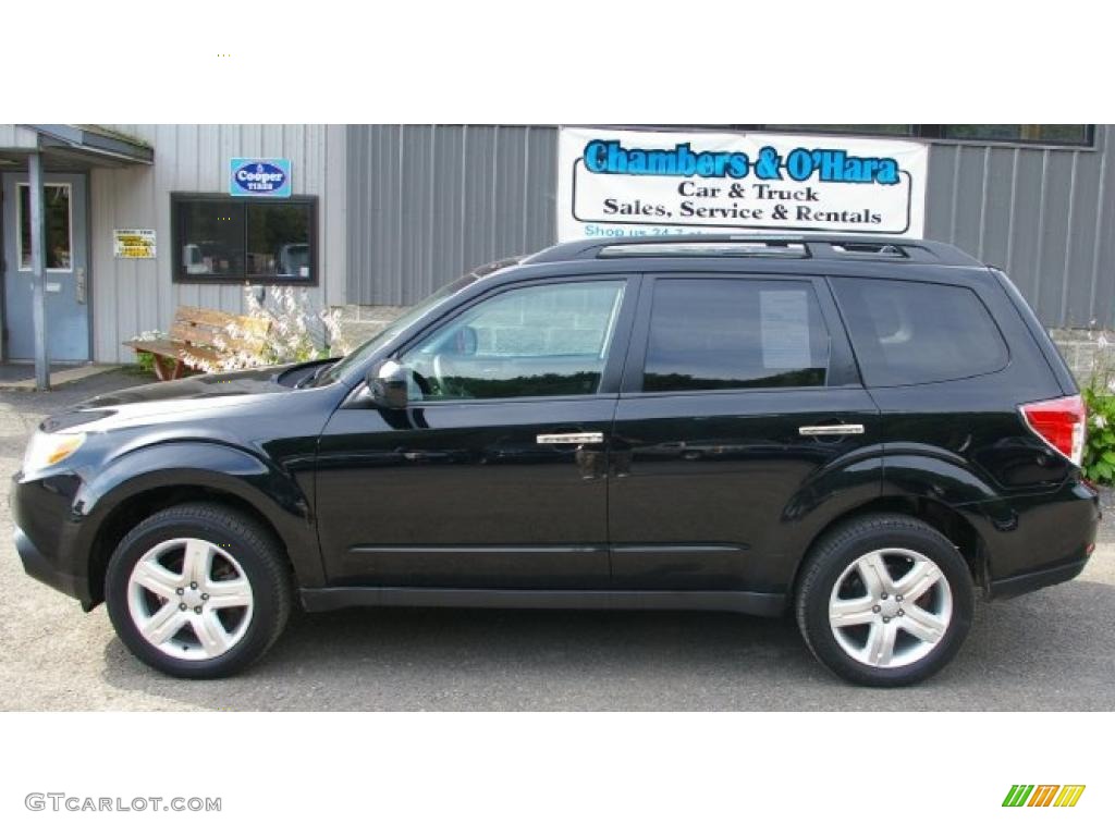 2009 Forester 2.5 X Premium - Obsidian Black Pearl / Black photo #2
