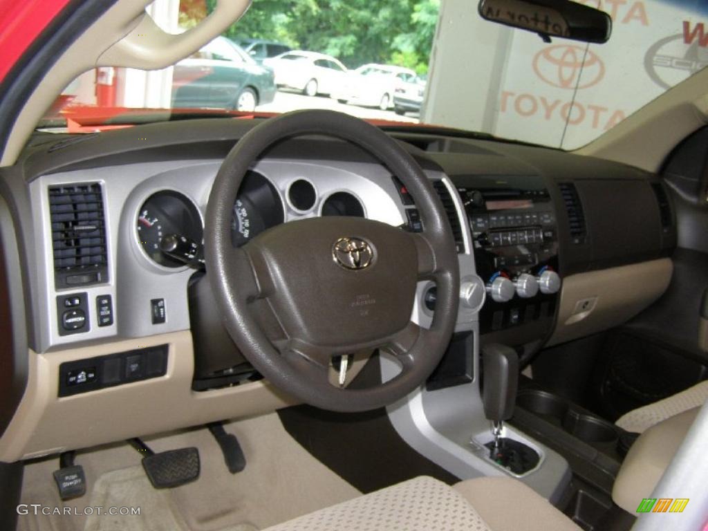 2007 Tundra SR5 TRD Double Cab 4x4 - Radiant Red / Black/Beige photo #12