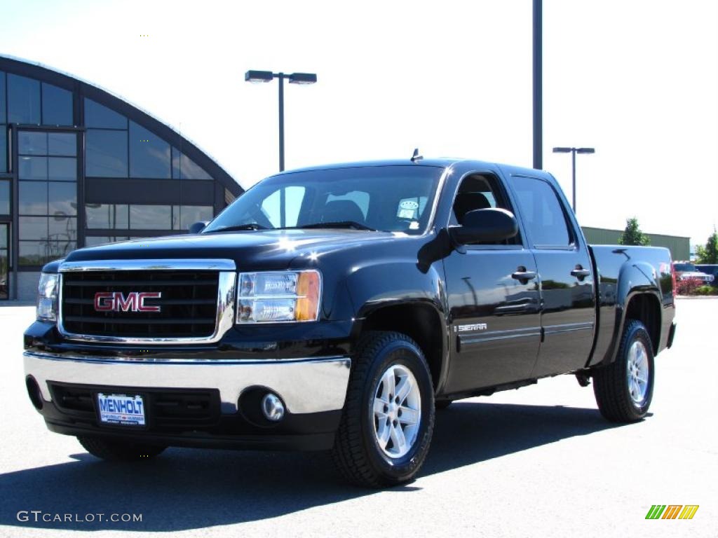 2008 Sierra 1500 SLE Crew Cab 4x4 - Onyx Black / Ebony photo #2