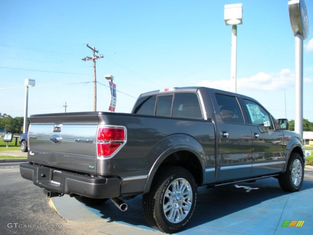 2010 F150 Platinum SuperCrew - Sterling Grey Metallic / Sienna Brown Leather/Black photo #3