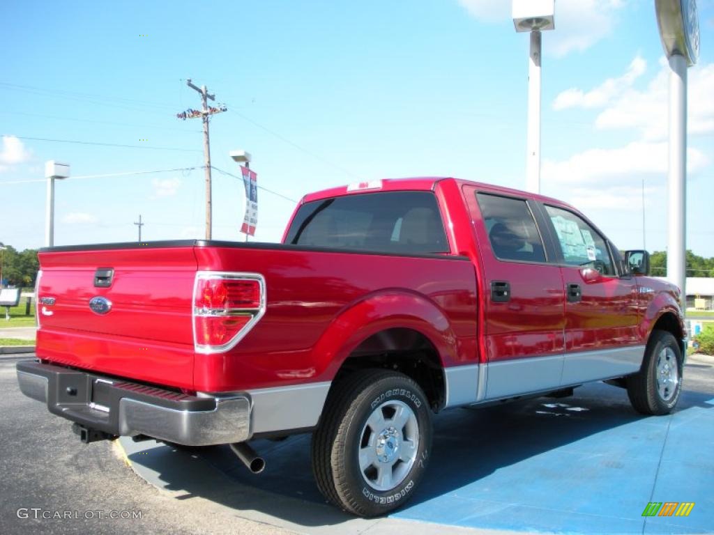 2010 F150 XLT SuperCrew - Red Candy Metallic / Medium Stone photo #3